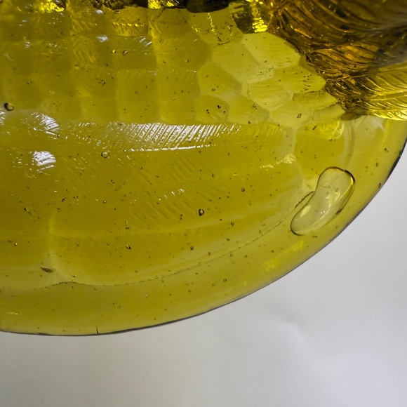 Vintage Amber Glass Hen on Nest Lid – 5" | Mid-Century Decorative Glass - Picture 7 of 9